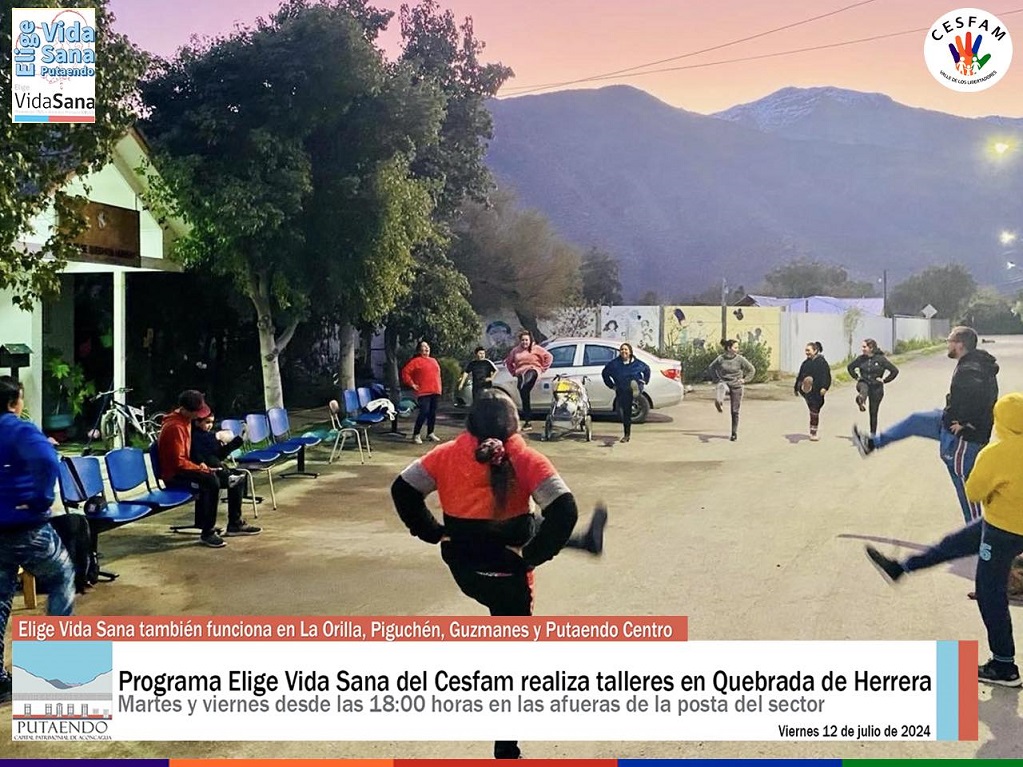 Programa Elige Vida Sana del Cesfam realiza entretenidos talleres de actividad física en el sector de Quebrada de Herrera